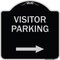 Signmission Reserved Parking Visitor Parking Arrow Pointing Right Heavy-Gauge Alum, 18" x 18", BS-1818-23023 A-DES-BS-1818-23023 - alternate 1